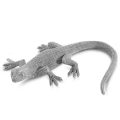 Figurka z żywicy poliestrowej Salamandra 22 x 18 x 5 cm srebrna 