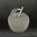 Figurka z żywicy poliestrowej Jabłko 12 x 12 x 13 cm srebrna