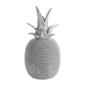 Figurka z żywicy poliestrowej Ananas 11 x 11 x 22 cm srebrna