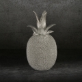 Figurka z żywicy poliestrowej Ananas 11 x 11 x 22 cm srebrna