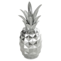 Figurka z żywicy poliestrowej Ananas 10 x 10 x 25 cm srebrna