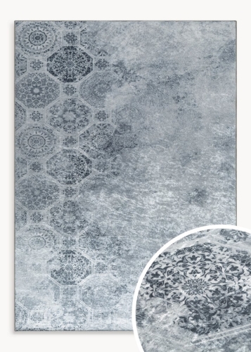 Dywan 160x220 Lotus Ornament szary/srebrny nowoczesny 