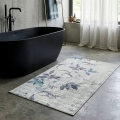 Dywan 160x220 Lotus Kwiaty kremowy/niebieski nowoczesny