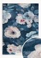 Dywan 50x80 Lotus Kwiaty ciemnoniebieski/pudrowy nowoczesny  