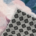 Dywan 80x140 Lotus Kwiaty ciemnoniebieski/pudrowy nowoczesny  