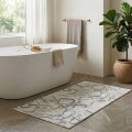Dywan 50x80 Lotus Kwiaty szary/kremowy nowoczesny 