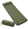 Materac Turystyczny Trekkingowy Dmuchany Mata Ultralekki z wbudowaną pompką - ZIELEŃ WOJSKOWA