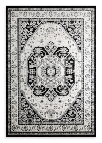 Dywan 60x100 Elora Ornament czarny / kremowy designerski   