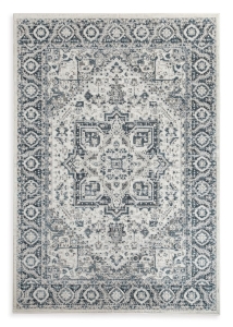 Dywan 80x150 Elora Ornament kremowy / niebieski designerski  