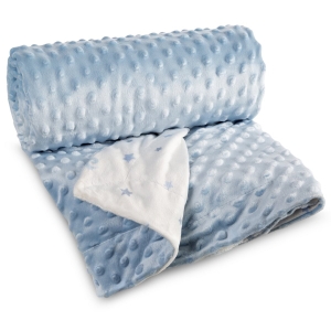 Kocyk dziecięcy 80x110 Pierre Cardin Gwiazdki/Wypustki niebieski dwustronny 200g   