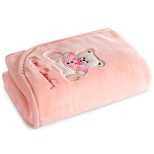 Kocyk dziecięcy 80x90 Pierre Cardin Misie różowy 600g  