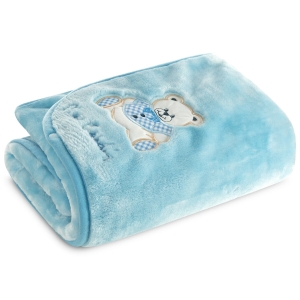 Kocyk dziecięcy 80x90 Pierre Cardin Misie niebieski 600g  