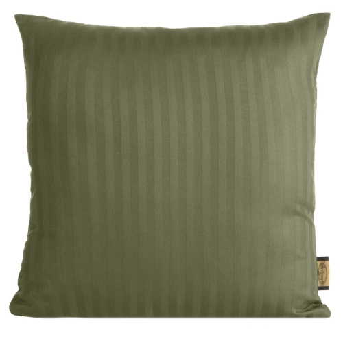 Poszewka z Adamaszku 40x40 paski 1 cm Zielona Oliwka