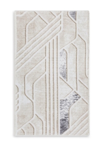 Dywan 50x80 Print 2 Pasy beżowy/szary nowoczesny 