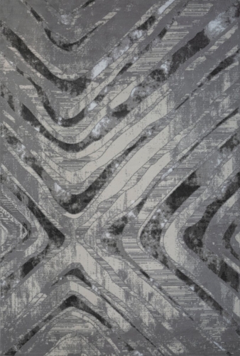 Dywan 200x290 Monaco 2 Pasy stalowy / czarny       