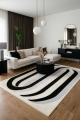 Dywan 80x150 Aura 5 Geometryczny Nowoczesny kremowy / czarny