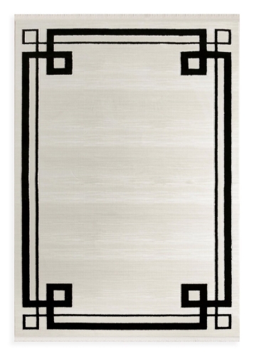 Dywan 60x100 Aura 3 Geometryczny Nowoczesny jasnoszary / czarny 