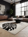Dywan 160x230 Aura 1 Liście Monstera Nowoczesny kremowy / czarny  