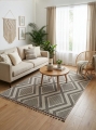 Dywan 80x200 Linea 4 Boho Brązowy, Jasnobeżowy   