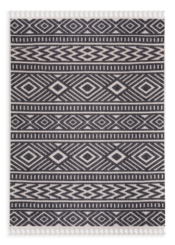 Dywan 80x200 Linea 1 Boho Ciemnoszary Kremowy  