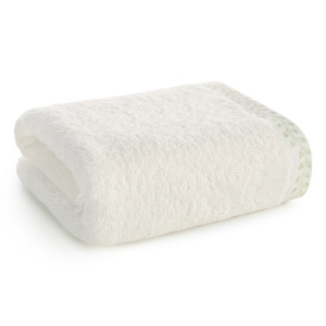 Ręcznik 30x50 Elora kremowy w listki Premium bawełna 500g 