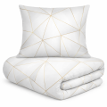Pościel Satyna Bawełniana PRESTIGE 160x200 Geometryczna na jasnym tle 