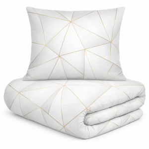 Pościel Satyna Bawełniana PRESTIGE 160x200 Geometryczna na jasnym tle 