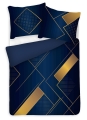 Pościel Satyna Bawełniana PRESTIGE 160x200 Geometryczna granatowa