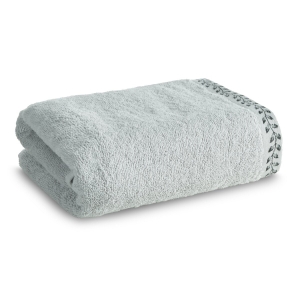 Ręcznik 70x140 Elora srebrny w listki Premium bawełna 500g    