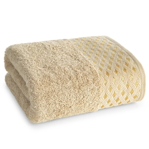 Ręcznik 50x90 Luiza beżowy / złoty Premium bawełna 500g  