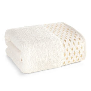 Ręcznik 70x140 Luiza kremowy / złoty Premium bawełna 500g   