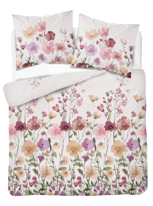 Pościel Bawełniana 160x200cm Kwiaty kolorowe na jasnym tle kwietna łąka     