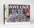 Pościel Bawełniana 220x200cm Kwiaty amarantowe na granatowym tle 