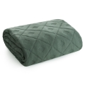 Narzuta dekoracyjna 170x210 Zielona welwetowa geometryczne pikowanie    