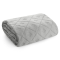 Narzuta dekoracyjna 200x220 Srebrna welwetowa geometryczne pikowanie   