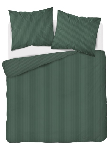 Pościel Satynowa 180x200 Gładka w Pasy Premium zielony  