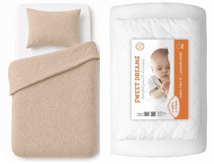 Komplet Niemowlęcy 100x135 Pościel Muślinowa beżowa + Kołderka 100x135 BAWEŁNA Premium