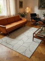 Dywan 60x100 Infinity1  geometryczny kremowy / stalowy nowoczesny    