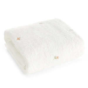 Ręcznik 50x90 Bloom haftowany biały Premium bawełna 500gr  