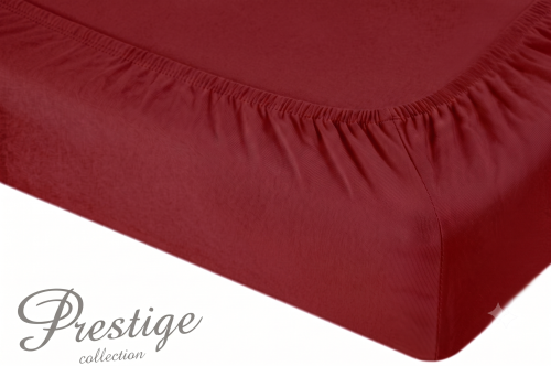 Prześcieradło Jersey z gumką 180x200 Bordowe Prestige Collection 160 g/m2