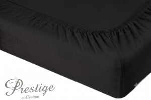 Prześcieradło Jersey z gumką 180x200 Czarny Prestige Collection 160 g/m2  