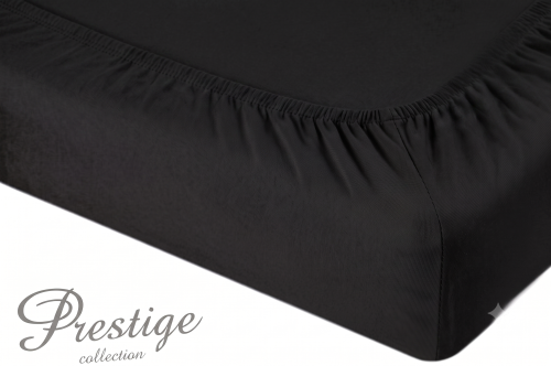 Prześcieradło Jersey z gumką 180x200 Czarny Prestige Collection 160 g/m2  