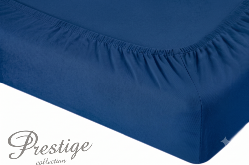 Prześcieradło Jersey z gumką 180x200 Granatowe Prestige Collection 160 g/m2