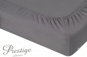 Prześcieradło Jersey z gumką 180x200 Grafitowe Prestige Collection 160 g/m2
