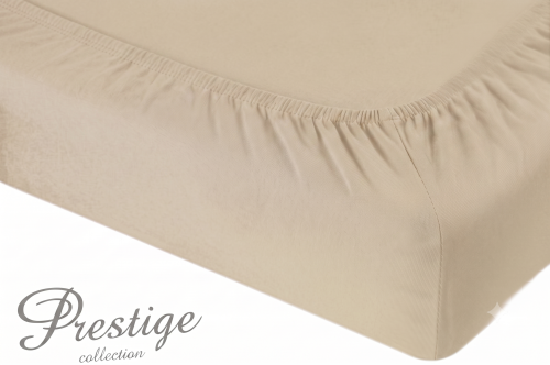 Prześcieradło Jersey z gumką 180x200 Beż Prestige Collection 160 g/m2