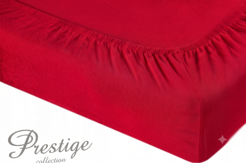 Prześcieradło Jersey z gumką 160x200 Czerwone Prestige Collection 160 g/m2