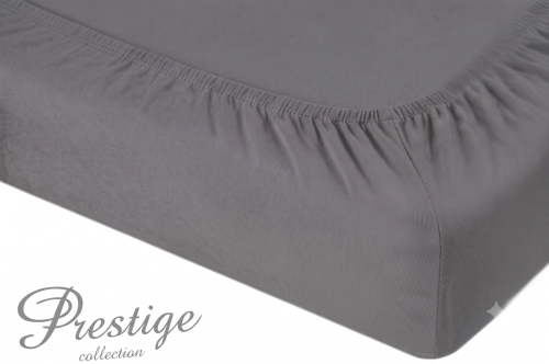Prześcieradło Jersey z gumką 220x200 Grafitowe Prestige Collection 160 g/m2