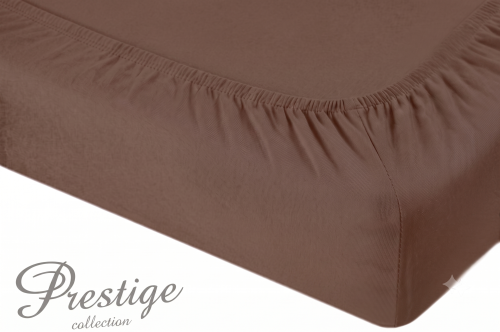 Prześcieradło Jersey z gumką 160x200 Brązowe Prestige Collection 160 g/m2