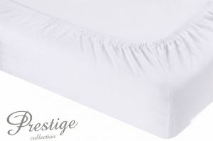 Prześcieradło Jersey z gumką 160x200 Białe Prestige Collection 160 g/m2