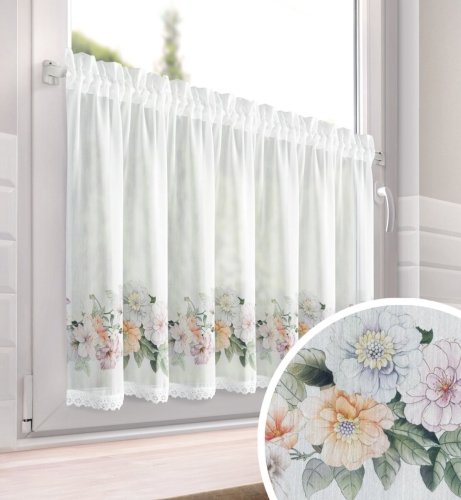 Zazdrostka Flowery 60x150 biała / fioletowa w kwiaty Tunel 